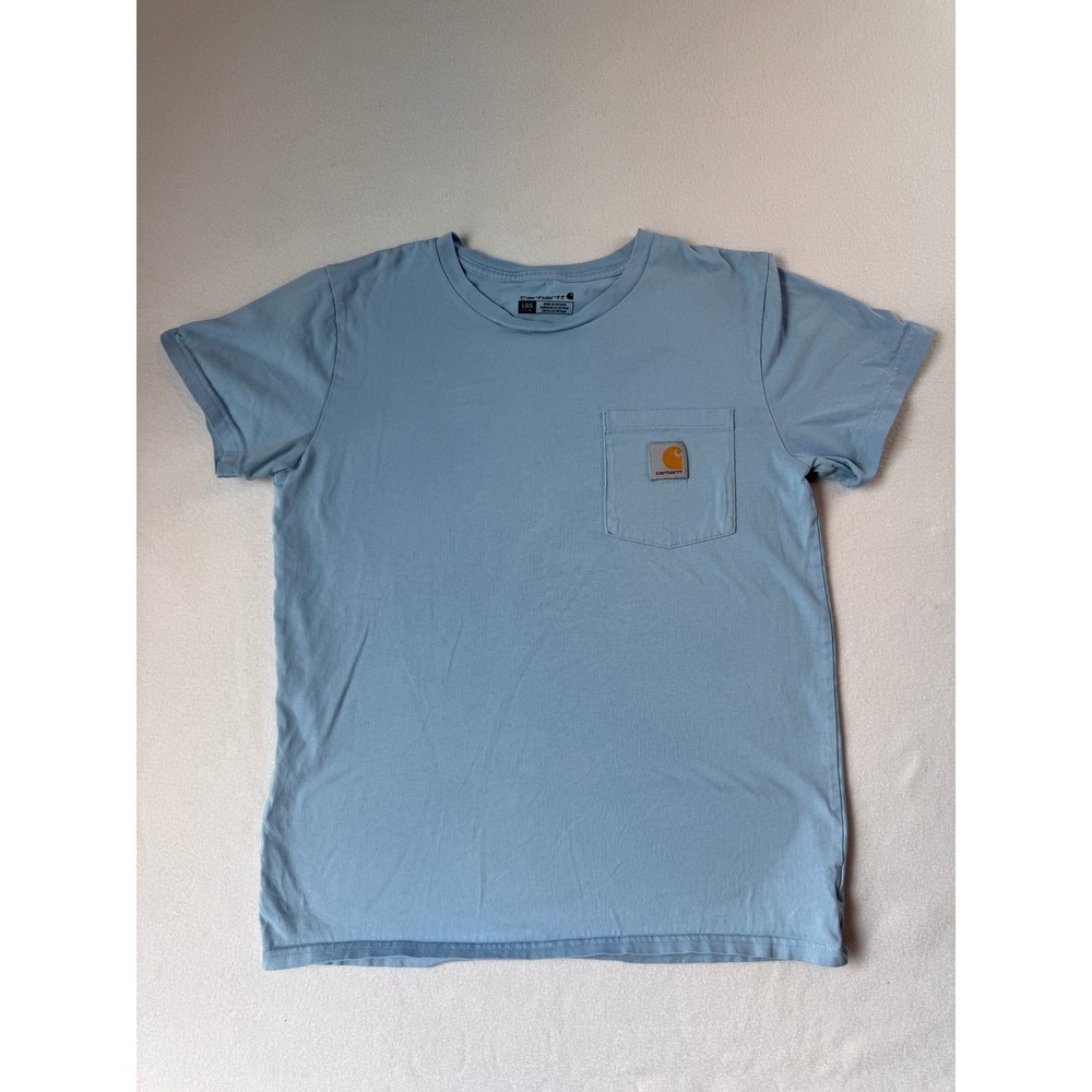 Carhartt Boys Large Blue Short Sleeve T Shirt Workwear Casual Kids Tee